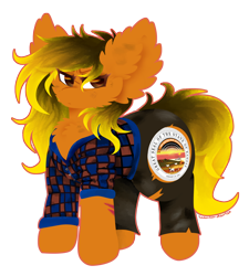 Size: 1470x1632 | Tagged: safe, artist:vanillaswirl6, imported from derpibooru, oc, oc only, oc:kansas, pony, clothes, flannel, male, pants, simple background, solo, transparent background, vanillaswirl6's state ponies