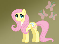 Size: 1024x768 | Tagged: safe, artist:rainydayjitters, imported from derpibooru, fluttershy, pegasus, pony, alternate design, female, pale belly, solo, two toned wings, wings