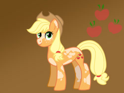 Size: 1024x768 | Tagged: safe, artist:rainydayjitters, imported from derpibooru, applejack, earth pony, pony, alternate design, female, solo