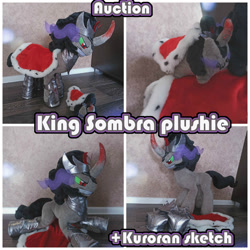 Size: 2000x2000 | Tagged: safe, artist:kuroran, imported from derpibooru, king sombra, unicorn, advertisement, auction, irl, photo, plushie