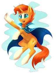 Size: 2223x2879 | Tagged: safe, artist:confetticakez, imported from derpibooru, sunburst, pony, unicorn, backwards cutie mark, cape, clothes, cute, facial hair, glasses, happy, male, open mouth, simple background, smiling, solo, stallion, sunbetes, transparent background, underhoof