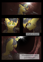 Size: 3336x4776 | Tagged: safe, artist:tillie-tmb, imported from derpibooru, oc, oc:tempest, pony, unicorn, comic:the amulet of shades, comic, female, magic, mare, solo