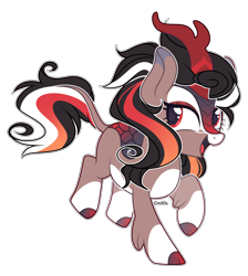 Size: 3328x3712 | Tagged: safe, artist:lazuli, artist:mint-light, imported from derpibooru, oc, oc only, kirin, base used, cloven hooves, horn, kirin oc, leonine tail, open mouth, simple background, smiling, solo, transparent background