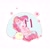 Size: 2000x2000 | Tagged: safe, artist:云观雾里, imported from derpibooru, pinkie pie, pony, chibi, dumplings, female, flower, food, mare, smiling, solo