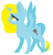 Size: 396x410 | Tagged: safe, artist:megapon3, imported from derpibooru, oc, oc only, oc:waterfall, alicorn, pony, alicorn oc, chibi, horn, solo, wings