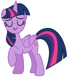 Size: 5712x6494 | Tagged: safe, artist:estories, imported from derpibooru, twilight sparkle, alicorn, pony, what lies beneath, absurd resolution, eyes closed, female, mare, open mouth, raised hoof, simple background, solo, transparent background, twilight sparkle (alicorn), vector