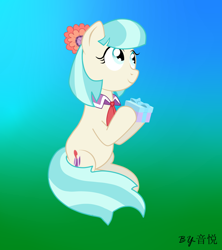 Size: 1600x1800 | Tagged: safe, artist:音悦, imported from derpibooru, coco pommel, pony, female, gradient background, present, solo