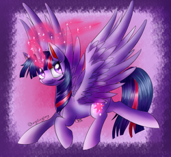 Size: 2551x2350 | Tagged: safe, artist:mysteryart716, imported from derpibooru, twilight sparkle, alicorn, pony, 2015, female, glowing horn, horn, mare, solo, twilight sparkle (alicorn)