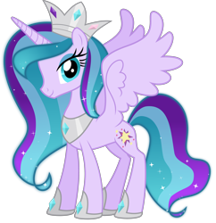 Size: 4358x4500 | Tagged: safe, artist:digimonlover101, artist:shootingstarsentry, imported from derpibooru, oc, oc only, oc:star blossom, alicorn, pony, absurd resolution, crown, female, jewelry, looking at you, mare, regalia, simple background, solo, transparent background