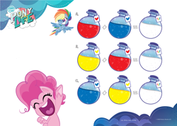 Size: 2386x1701 | Tagged: safe, imported from derpibooru, pinkie pie, rainbow dash, my little pony: pony life, activity sheet, g4.5, my little pony logo, official