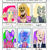 Size: 1080x1080 | Tagged: safe, artist:sakurathekitsuneko, imported from derpibooru, fluttershy, anthro, cat, human, pegasus, pony, wolf, six fanarts, animal crossing, anthro with ponies, blush sticker, blushing, bob, bust, clothes, crossover, dr. phil, female, finger gun, finger guns, giorno giovanna, grin, jojo's bizarre adventure, male, mare, necktie, one eye closed, paw pads, paws, rosie, smiling, underpaw, wink