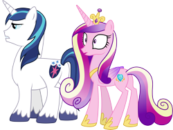 Size: 6856x5142 | Tagged: safe, artist:illumnious, imported from derpibooru, princess cadance, shining armor, alicorn, pony, unicorn, a canterlot wedding, .ai available, absurd resolution, female, husband and wife, male, open mouth, vector