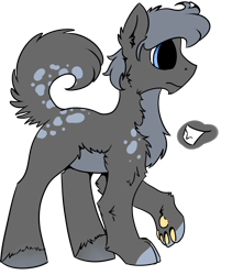 Size: 1204x1424 | Tagged: safe, artist:intfighter, imported from derpibooru, oc, oc only, dog, dog pony, pony, chest fluff, paw pads, paws, raised hoof, simple background, solo, transparent background, underpaw, unshorn fetlocks