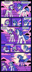 Size: 2048x4500 | Tagged: safe, artist:spudsmcfrenzy, imported from derpibooru, princess luna, rarity, shining armor, pony, comic:wild au, crying