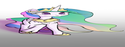 Size: 333x126 | Tagged: safe, alternate version, artist:mistleinn, imported from derpibooru, princess celestia, alicorn, pony, crown, female, gradient background, jewelry, mare, meme, regalia, wide, wide putin