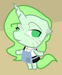 Size: 340x414 | Tagged: safe, artist:askmerriweatherauthor, imported from derpibooru, oc, oc only, oc:merriweather, anthro, pony, semi-anthro, unicorn, animal crossing, ask merriweather, chibi, female, mare, solo