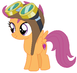 Size: 313x294 | Tagged: safe, artist:hubfanlover678, imported from derpibooru, scootaloo, pony, cute, cutealoo, female, goggles, solo