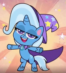 Size: 568x626 | Tagged: safe, imported from derpibooru, screencap, trixie, pony, my little pony: pony life, spoiler:pony life s01e17, bipedal, cropped, female, friendship gems, g4.5, mare, solo