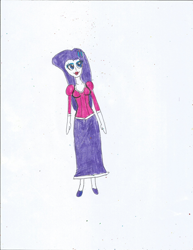 Size: 1700x2200 | Tagged: safe, artist:justinandrew1984, idw, imported from derpibooru, rarity, equestria girls, clothes, long skirt, princess, rapunzel, skirt, solo, traditional art