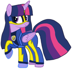 Size: 1001x957 | Tagged: safe, alternate version, artist:徐詩珮, imported from derpibooru, twilight sparkle, alicorn, pony, series:sprglitemplight diary, series:sprglitemplight life jacket days, series:springshadowdrops diary, series:springshadowdrops life jacket days, alternate universe, base used, chase (paw patrol), clothes, eyelashes, female, looking back, mare, mask, mighty pups, paw patrol, raised hoof, simple background, smiling, solo, transparent background, twilight sparkle (alicorn)