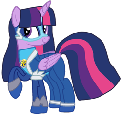 Size: 1007x955 | Tagged: safe, alternate version, artist:徐詩珮, imported from derpibooru, twilight sparkle, alicorn, pony, series:sprglitemplight diary, series:sprglitemplight life jacket days, series:springshadowdrops diary, series:springshadowdrops life jacket days, alternate universe, base used, chase (paw patrol), clothes, eyelashes, female, looking back, mare, mask, mighty pups, paw patrol, raised hoof, simple background, smiling, solo, transparent background, twilight sparkle (alicorn)