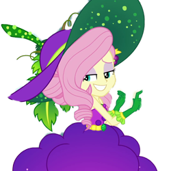 Size: 1024x1024 | Tagged: safe, artist:supersamyoshi, edit, edited screencap, imported from derpibooru, screencap, fluttershy, equestria girls, equestria girls series, holidays unwrapped, spoiler:eqg series (season 2), background removed, bare shoulders, clothes, cornucopia costumes, cropped, female, gloves, hat, o come all ye squashful, simple background, sleeveless, smiling, solo, strapless, sun hat, transparent background