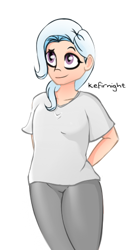 Size: 300x550 | Tagged: dead source, safe, artist:kefirnight, imported from derpibooru, trixie, human, female, humanized, simple background, smiling, solo, white background