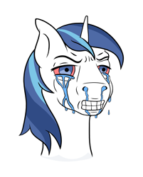 Size: 2247x2788 | Tagged: safe, artist:cocaine, imported from derpibooru, shining armor, unicorn, crying, horn, meme, red eyes, short horn, tears of pain, wojak