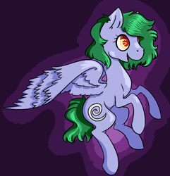 Size: 898x932 | Tagged: safe, artist:dizasterbi, imported from derpibooru, oc, pegasus, pony, art, blue, blue pegasus, cutie mark, digital, digital art, flying, green hair, happy, large wings, pixel art, red eyes, redesign, redraw, wings