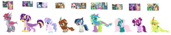 Size: 3476x716 | Tagged: safe, artist:unoriginai, imported from derpibooru, autumn blaze, bori the reindeer, dj pon-3, fluttershy, gallus, pharynx, prince rutherford, shining armor, silver spoon, songbird serenade, spike, thorax, twilight sparkle, vinyl scratch, zecora, oc, alicorn, changedling, changeling, changepony, deer, deer pony, dragon, hippogriff, hybrid, original species, my little pony: the movie, crack ship offspring, crack shipping, cute, interspecies offspring, king thorax, magical gay spawn, magical lesbian spawn, magical threesome spawn, offspring, older, older spike, parent:autumn blaze, parent:bori the reindeer, parent:diamond tiara, parent:fluttershy, parent:gallus, parent:pharynx, parent:prince rutherford, parent:shining armor, parent:songbird serenade, parent:spike, parent:thorax, parent:twilight sparkle, parent:vinyl scratch, parent:zecora, prince pharynx, shipping, simple background, twilight sparkle (alicorn), white background, winged spike, wings