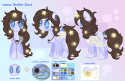 Size: 1920x1247 | Tagged: safe, artist:2pandita, imported from derpibooru, oc, oc only, oc:stellar dust, earth pony, pony, artificial wings, augmented, female, magic, magic wings, mare, reference sheet, solo, wings