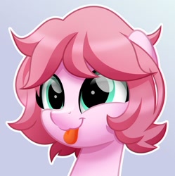 Size: 800x803 | Tagged: safe, artist:jhayarr23, imported from derpibooru, oc, oc only, oc:kunzite, pony, bust, female, mare, portrait, simple background, solo, tongue out