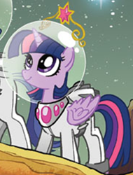 Size: 766x1009 | Tagged: safe, artist:tonyfleecs, idw, imported from derpibooru, twilight sparkle, alicorn, pony, astronaut, cropped, crown, female, jetpack, jewelry, mare, planet, ponies in space, regalia, solo, space helmet, spacesuit, twilight sparkle (alicorn), wings