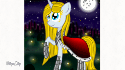 Size: 1280x720 | Tagged: safe, artist:katya, imported from derpibooru, oc, oc:sombra light, oc:sparkle light, pony, unicorn, animated, flipaclip, full moon, horn, moon, solo, unicorn oc