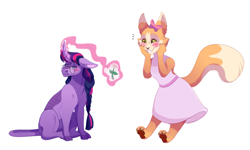 Size: 3000x1800 | Tagged: safe, artist:uunicornicc, imported from derpibooru, twilight sparkle, cat, kirin, alternate universe, flower, furry, glasses, kirin twilight, kirin-ified, levitation, magic, simple background, species swap, telekinesis, white background