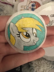 Size: 4032x3024 | Tagged: safe, artist:alilunaa, imported from derpibooru, derpy hooves, pegasus, pony, craft, diy, female, mare, sticker, traditional art