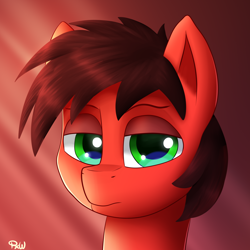 Size: 1800x1800 | Tagged: safe, artist:ponyxwright, imported from derpibooru, oc, oc:crimson haze, pegasus, pony, bust, gradient background, male, portrait, stallion, unamused