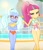 Size: 1473x1726 | Tagged: safe, artist:invisibleink, edit, editor:thomasfan45, imported from derpibooru, sour sweet, sugarcoat, human, equestria girls, absurd resolution, bare shoulders, beach, beautiful, beautisexy, belly button, bikini, bow, clothes, cropped, crossed arms, cute, duo, duo female, evil grin, eyeshadow, female, frown, glasses, grin, hand on hip, looking at you, looking sideways, looking to side, makeup, midriff, ocean, orange bikini, orange bikini bottom, orange swimsuit, outdoors, pigtails, ponytail, rock, sand, sexy, sleeveless, smiling, smirk, sourbetes, sugarcoat is not amused, sugarcute, sun, swimsuit, tricolor swimsuit, twintails, volleyball net, white bikini, white swimsuit, yellow bikini, yellow bikini top, yellow swimsuit