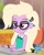 Size: 850x1050 | Tagged: safe, artist:rjp.rammy, imported from derpibooru, grace manewitz, human, equestria girls, blonde, blonde hair, bowtie, bracelet, chair, clothes, cute, ear piercing, earring, equestria girls-ified, female, glasses, jewelry, keyboard, pencil, piercing, secretary, shirt, sleeveless, solo, unamused, wristband