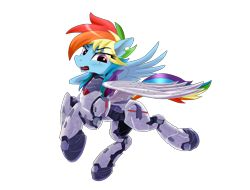 Size: 4096x3112 | Tagged: safe, alternate version, artist:nekokevin, imported from derpibooru, rainbow dash, pegasus, pony, the cutie re-mark, alternate hairstyle, alternate timeline, amputee, apocalypse dash, armor, artificial wings, augmented, crystal war timeline, eye scar, female, high res, mare, open mouth, prosthetic limb, prosthetic wing, prosthetics, scar, simple background, solo, torn ear, transparent background, wings