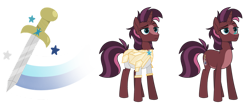 Size: 1024x445 | Tagged: safe, artist:sapphiretwinkle, imported from derpibooru, oc, oc only, oc:ombre spark, pony, armor, magical lesbian spawn, male, offspring, parent:tempest shadow, parent:twilight sparkle, parents:tempestlight, simple background, solo, stallion, transparent background