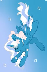 Size: 1280x1971 | Tagged: safe, artist:dogpawls, imported from derpibooru, oc, oc:fleurbelle, alicorn, adorabelle, alicorn oc, bow, chest fluff, ear fluff, eyes closed, feather, female, flower, flower in hair, flying, hair bow, horn, mare, wings