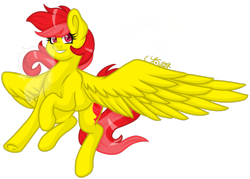 Size: 1505x1080 | Tagged: safe, artist:silentwolf-oficial, imported from derpibooru, oc, oc only, pegasus, pony, flying, signature, simple background, smiling, solo, transparent background, underhoof, watermark