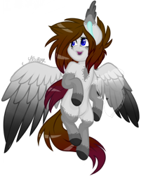 Size: 1080x1342 | Tagged: safe, artist:silentwolf-oficial, imported from derpibooru, oc, oc only, pegasus, pony, colored hooves, ear fluff, flying, open mouth, pegasus oc, signature, simple background, solo, transparent background, wings