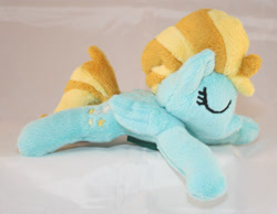 Size: 2664x2068 | Tagged: safe, artist:bastler, derpibooru exclusive, imported from derpibooru, lightning dust, pegasus, pony, eyes closed, female, irl, mare, photo, plushie, sleeping, solo