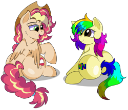 Size: 8500x7350 | Tagged: safe, artist:rainbowtashie, imported from derpibooru, applejack, pinkie pie, rainbow dash, sunset shimmer, oc, oc:queen motherly morning, oc:rainbow tashie, alicorn, earth pony, pony, alicorn oc, alicorn princess, butt, commissioner:bigonionbean, cowboy hat, cutie mark, extra thicc, female, flank, fusion, fusion:applejack, fusion:pinkie pie, fusion:queen motherly morning, fusion:rainbow dash, fusion:sunset shimmer, hairband, hat, horn, mare, nintendo 64, plot, ponytail, simple background, stetson, transparent background, wings, writer:bigonionbean