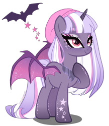 Size: 2000x2300 | Tagged: safe, artist:gihhbloonde, imported from derpibooru, oc, alicorn, bat pony, bat pony alicorn, pony, base used, bat wings, female, horn, mare, offspring, parent:night guard, parent:twilight sparkle, simple background, transparent background, wings