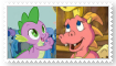 Size: 105x60 | Tagged: safe, imported from derpibooru, spike, dragon, cassie (dragon tales), cassie (dragontales), casspike, crossover, crossover shipping, deviantart stamp, dragon tales, dragoness, female, male, shipping, straight