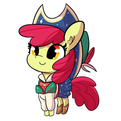 Size: 2250x2250 | Tagged: safe, artist:tjpones, imported from derpibooru, apple bloom, earth pony, pony, on your marks, adorable face, adorabloom, boots, chibi, clothes, cowboy boots, cowboy hat, cowgirl, cowgirl outfit, cute, female, filly, hat, lederhosen, shoes, simple background, skirt, solo, transparent background, white background
