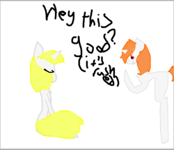 Size: 452x390 | Tagged: safe, artist:pawstheartest, imported from derpibooru, oc, oc only, pony, unicorn, 1000 hours in ms paint, duo, horn, raised hoof, simple background, unicorn oc, white background